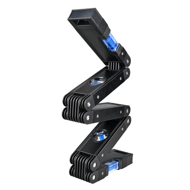 [Australia - AusPower] - Folding Tool, Portable Multi-Function Extendable Level with 4 Bubbles, Black Black Folding Level Tool 