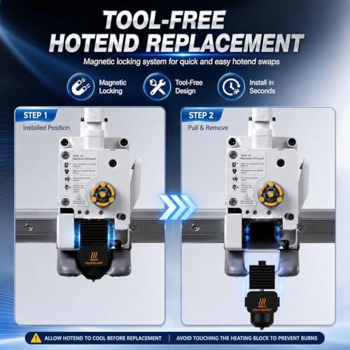 3-Pack Hotend Kit 0.2mm/0.4mm/0.6mm, Replacement Print Head Assembly Compatible with Bambu Lab A2L/A1/A1 Mini 3D Printers 0.2/0.4/0.6mm