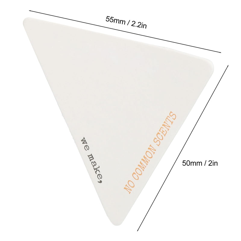 [Australia - AusPower] - 100pcs Perfume Test Strips Disposable Perfume Paper Strips Triangle Shape Perfume Test Strips Evaluation Fragrance Blotter Strips for Essential Oils Aromatherapy 55 X 50mm 