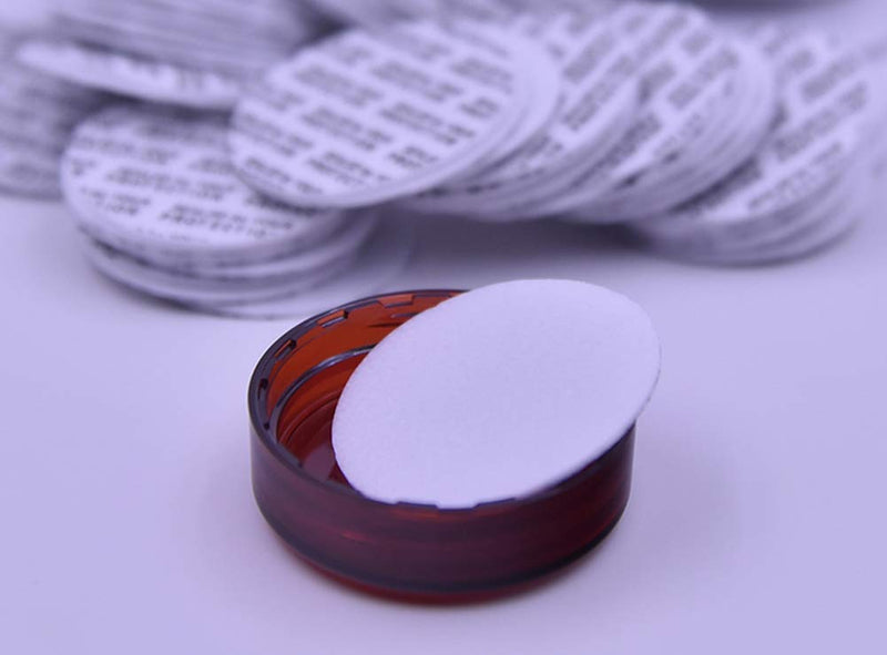 [Australia - AusPower] - 100 PCS (Diameter 1.7inch) Mini Self Adhesive Pressure Sensitive Gasket Press Seal Cap Liners Foam Seal Safety Tamper Seals Aluminum Foil Gasket Waterproof Sealing Film for Jar Bottle Vial Container Diameter 3.5cm/1.7 Inch 