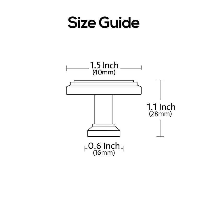 Alzassbg 10 Pack Champagne Bronze Cabinet Knobs, 1.3 Inch(32mm) Kitchen Cabinet Hardware Rectangle Knob for Cupboard and Drawer AL6072TGP
