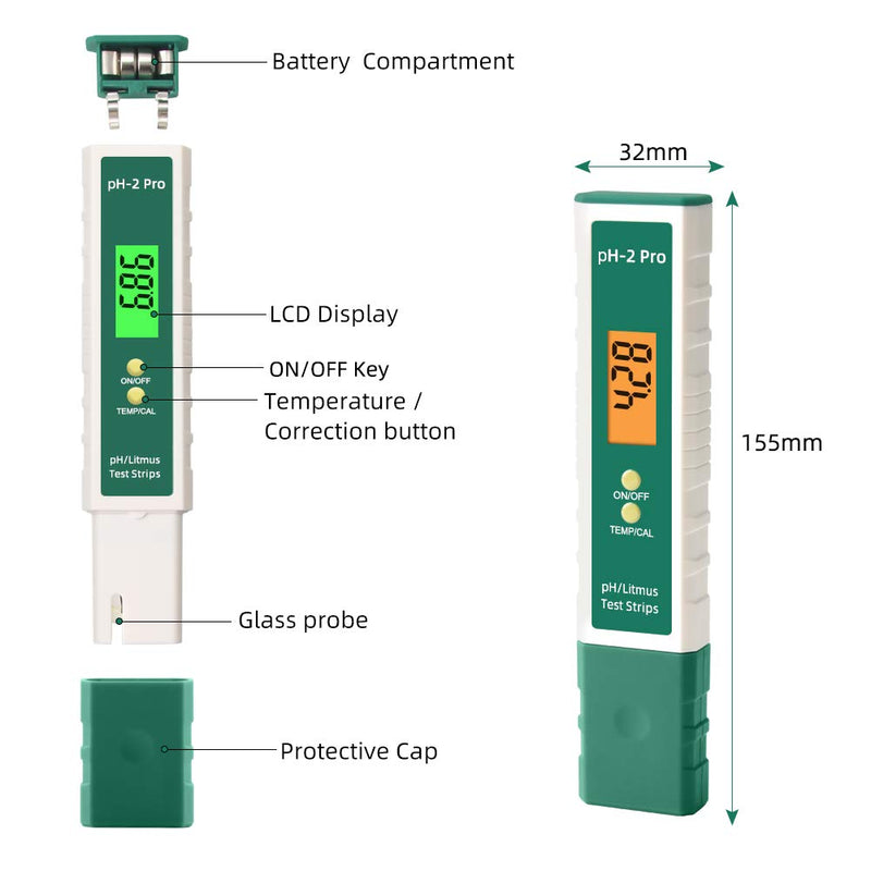 [Australia - AusPower] - Digital pH and TDS Meter Combo, High Accuracy 0.01 Water Quality Tester and 3-in-1 TDS and EC Meter, PPM and µS Meter for Water, Practical Water Testing Kit 