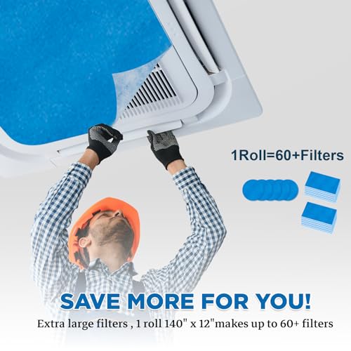 Lisol MERV 8 air vent filter roll, 12 x 140 inches, cut-to-fit furnace and HVAC filters for floor and ceiling vents