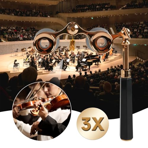 3X25 Opera Glasses for Women Theater Glasses for Concert with HD Optics Black-Gold