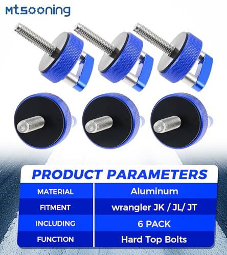 Mtsooning blue D-ring thumb screw fastener for hard top quick removal, close-up product view