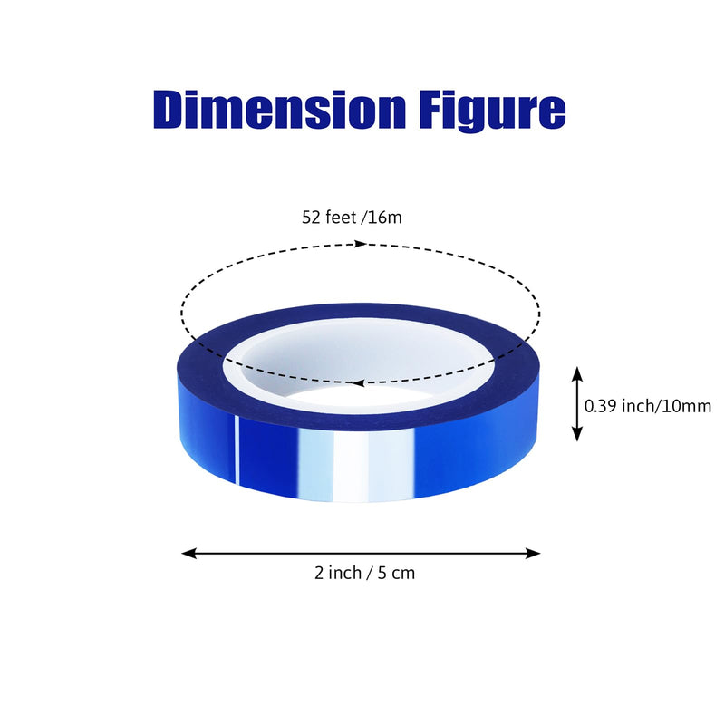 4 Rolls 10mm x16m(52FT) Blue Heat Tape High Temperature Heat Resistant Tape Heat Transfer Tape for Heat Sublimation Press Vinyl,No Residue