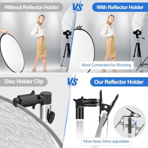 EMART Photography Reflector Holder 5/8" Heavy Duty Metal Backdrop Clips 2 Pack