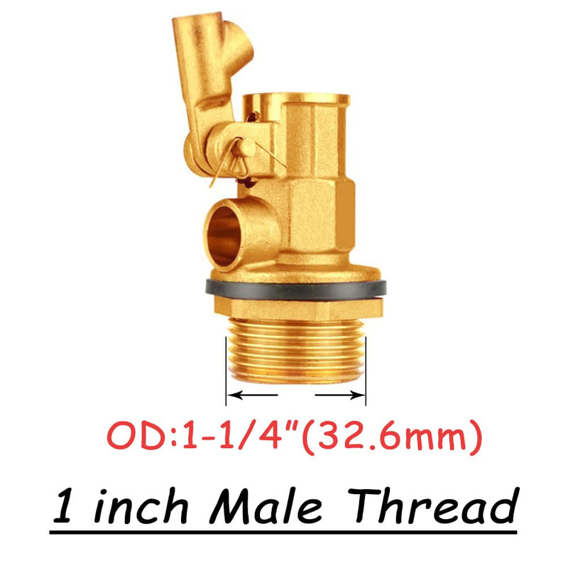 [Australia - AusPower] - Uenede Float Ball Valve DN25 1" Male Thread Stainless Steel Floating Ball Brass Valve Automatic Switch for Stock Tank Pool Water Level Control 1"-1PCS 