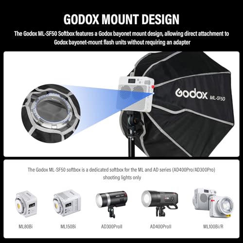 Godox ML-SF50 Octagon Softbox for Godox Led Video Light