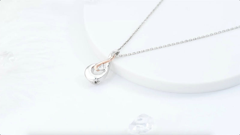 925 Sterling Silver Teardrop Urn Necklace for Ashes Birthstone Heart CZ Memorial Keepsake Pendant Jewelry for Women 04 - White Crystal