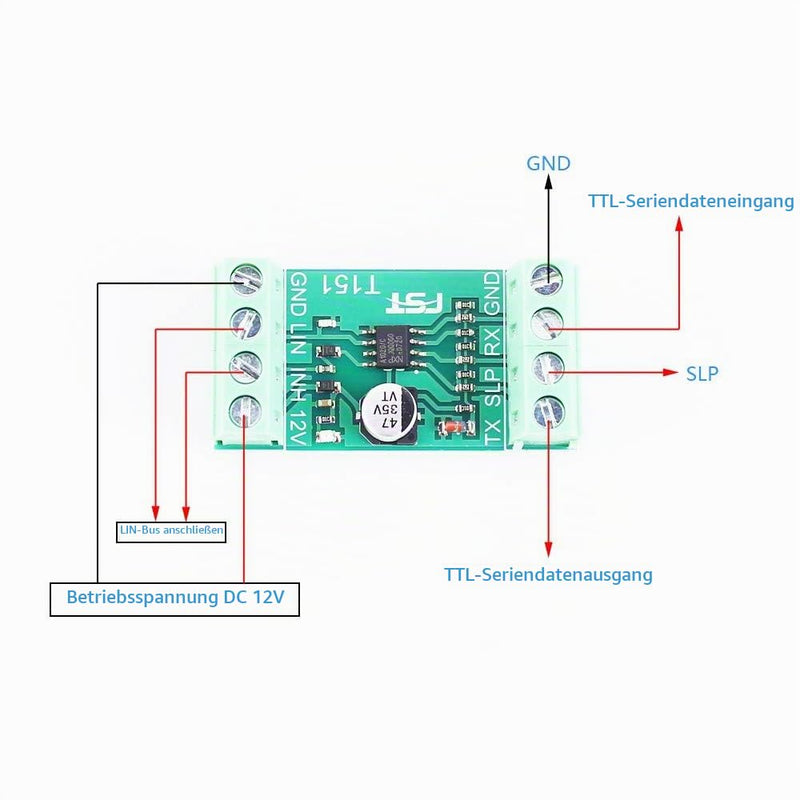 Bus Module, 1 Piece TTL UART to LIN Bus Converter Data Analyzer TJA1020 K_LINE Date Bus Transceiver Board