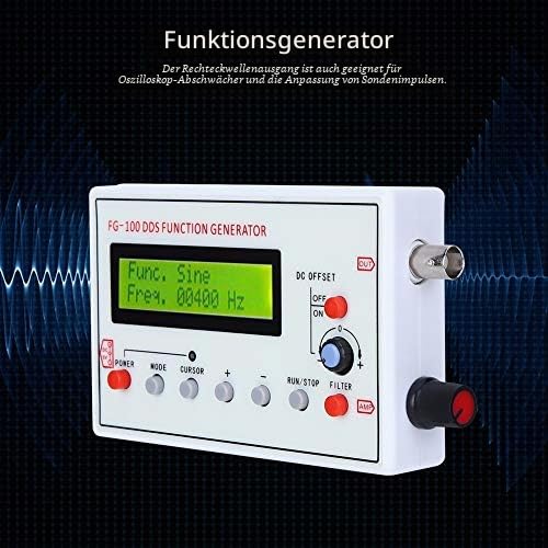 DDS Function Generator, 1HZ-500KHZ DDS Function Low Frequency Signal Generator Frequency Meter Signal Source Module Frequency Counter Sine Triangle Square Sawtooth Waveform FG-100