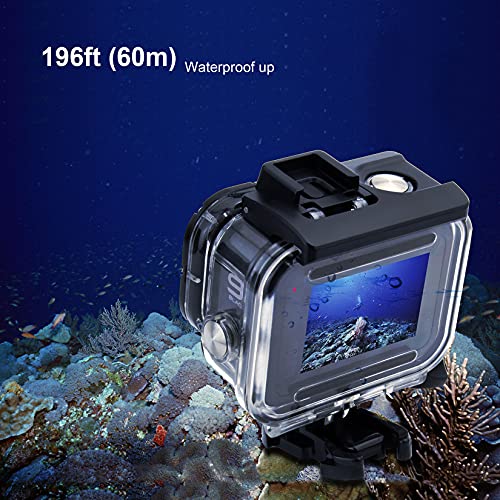 GEPULY Waterproof Housing Case with 2-Pack Backdoors Waterproof+Skeleton Cover for GoPro Hero 9 10 11 12 13 Black