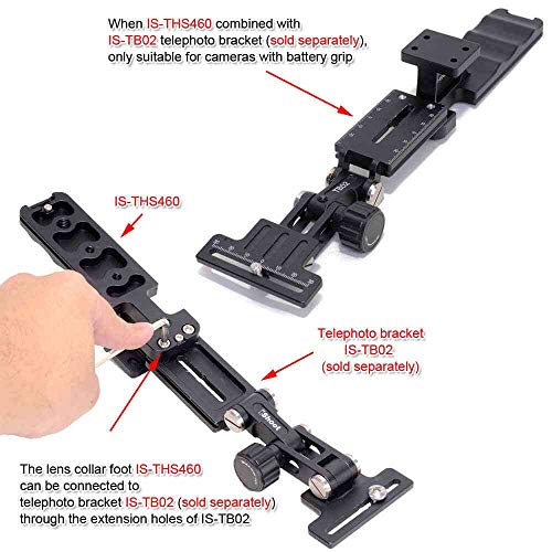 iShoot Tripod Mount Ring Base Stand Lens Collar Replacement Foot Compatible with Sony FE 600 f/4 GM OSS (SEL600F40GM) Sony FE 400 f/2.8 GM OSS (SEL400F28GM), Support Holder w/Arca Swiss Fit Dovetail