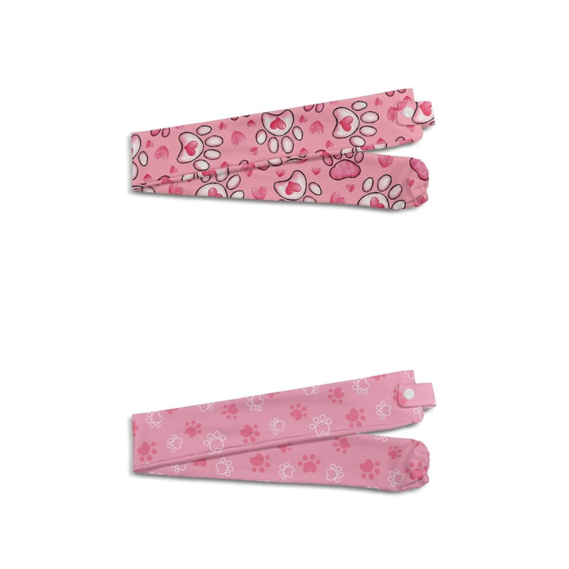 [Australia - AusPower] - LedBack Nurses Stethoscope Protective Covers Hearts Stethoscope Accessories 2 Pack Stretchy Slim Stethoscope Sleeves Pink Dog Paws Washable Stethoscope Sleeve for Healthcare Workers Pink Dog Paws Hearts 