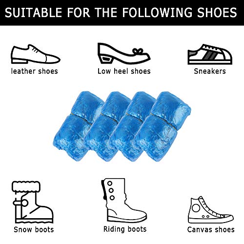 Ledoo overshoes 200 pieces, disposable shoe covers protection overshoes, anti-slip sole, anti-slip shoe covers