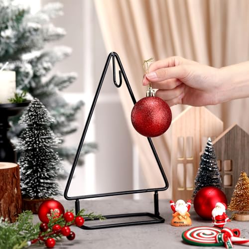 Cinnvoice Metal Christmas Ornament Stand Tree Shaped Holder, Black 10 Inch