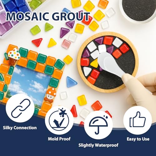 GDDP 400g black crystal mosaic tile grout for DIY craft projects, shown in packaging