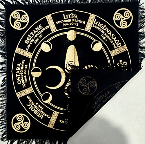 INDIAN CRAFT CASTLE Altar Cloth Tapestry Table Napkin Cloth Witchery Supplies Home Decor Wall Art Spiritual Witchcraft Cotton Square Tarot Table Cover Moon Phases Goddess 18 x 18 Inches 18" x 18" (Square) Moon Goddess