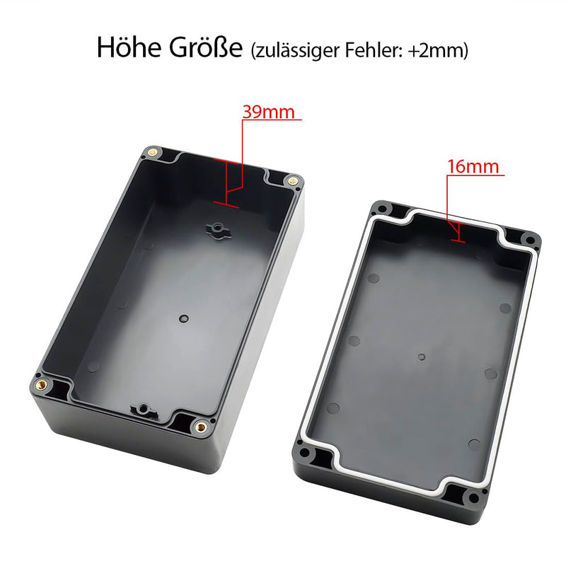 [Australia - AusPower] - LeMotech Project Box ABS Plastic Distribution Box IP65 Waterproof Electrical Boxes Universal Housing Black Outer Size 158 x 90 x 60 mm (Pack of 1) 158x90x60mm(1 Stück) 