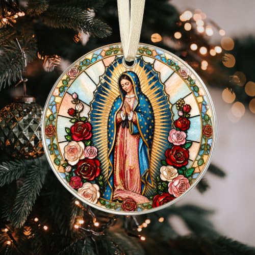 Our Lady of Guadalupe Christmas Ornament, Religious Holiday Tree Decor Our Lady