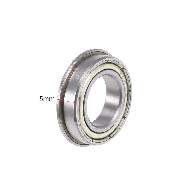 [Australia - AusPower] - uxcell F6801ZZ Flanged Ball Bearing 12x21x5mm Shielded Chrome Steel Flange Rip Bearings 10pcs 