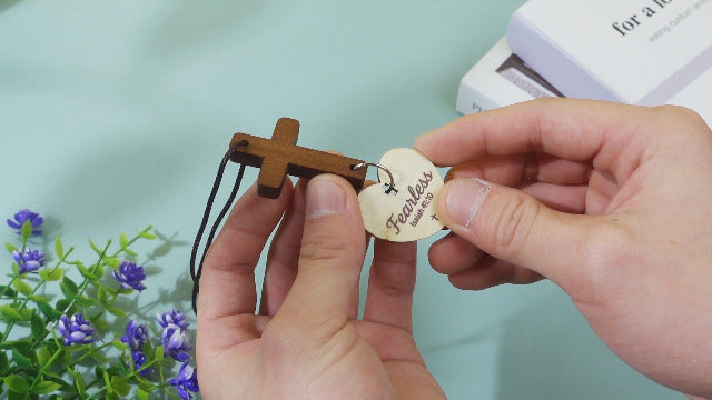 Novabright 12 Pcs Christian Gifts Bulk Heart Cross for Car Mirror Hanger