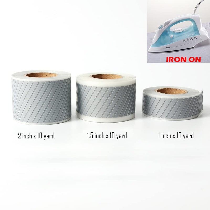 High Visibility Iron On Silver Reflective Heat Transfer Vinyl Tape for Clothing Stripe (2 Inch x 10 Yard) 2 Inch x 10 Yard