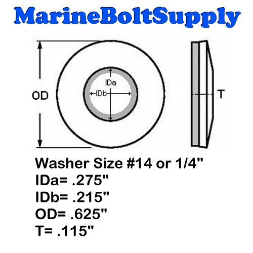 [Australia - AusPower] - Type 18-8 Stainless Steel Neoprene Bonded Sealing Washers Size 1/4" (Pack of 100pcs) Marine Bolt Supply 1/4 Inch 