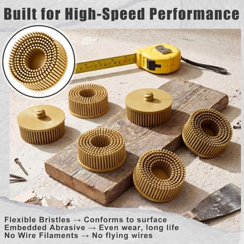 Lanties 2-inch yellow bristle disc, 80 grit coating removal abrasive, 5-pack