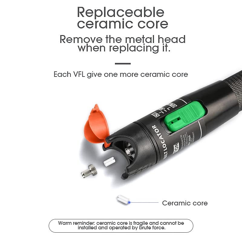 [Australia - AusPower] - Fiber Optic Tester 30MW Visual Fault Locator Optical Cable Tester SC/FC/ST 2.5mm Interface VFL 30km Range for CATV Telecommunications, Network Cable Tester 