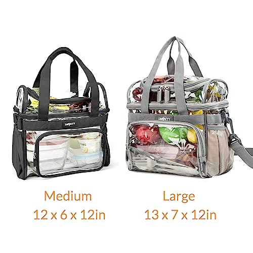 J.CARP Clear Bag Heavy Duty Backpack Durable Transparent See Through Bag Lunch Bag Large, Black
