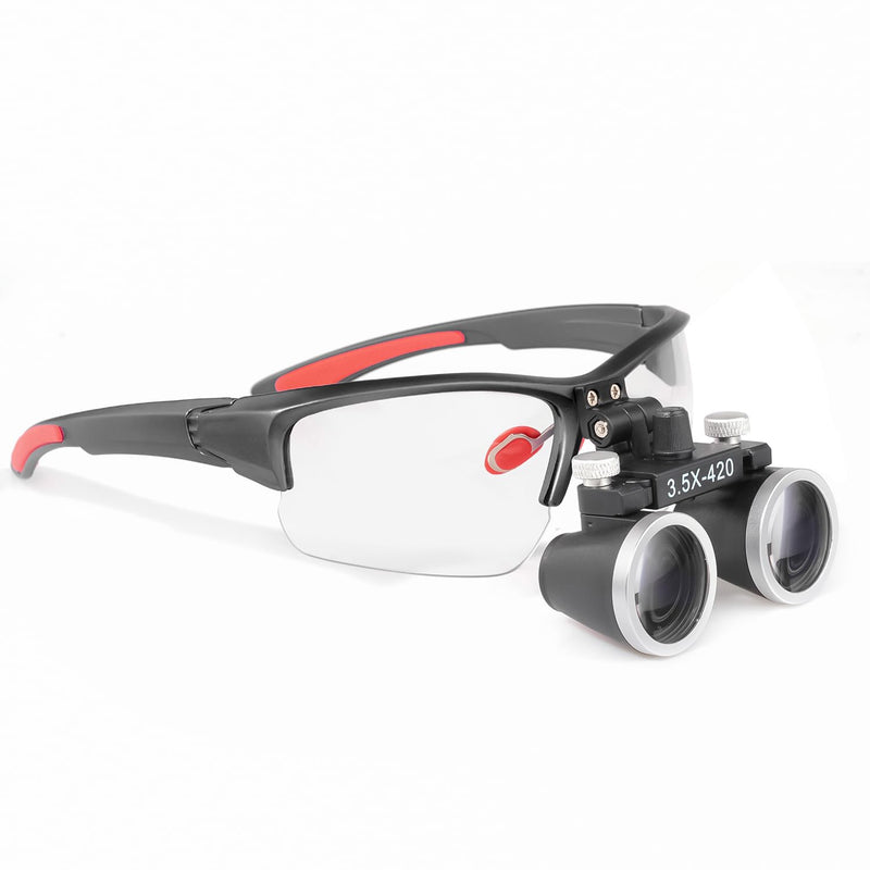 [Australia - AusPower] - Loupes 2.5X 3.5X Magnification Binocular Magnifier Optical Glass Lens (3.5X, Black) 