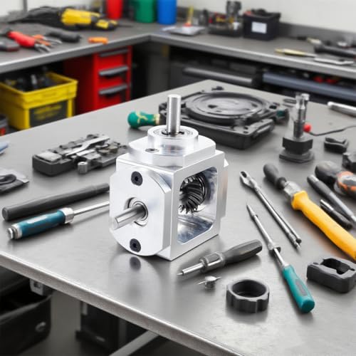 Qury Right Angle Transmission Gearbox,1:1 Forward Double Output Shaft,Aluminum Frame Simple Mechanical DIY Module with 6mm Shaft