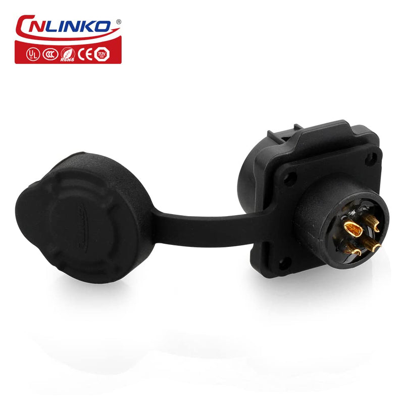 [Australia - AusPower] - CNLINKO M12 4Pin Waterproof Connector, PBT Plastic DC 12V Cable Panel Mount, Male Female Plug Mount for Medical (4 Pin) 
