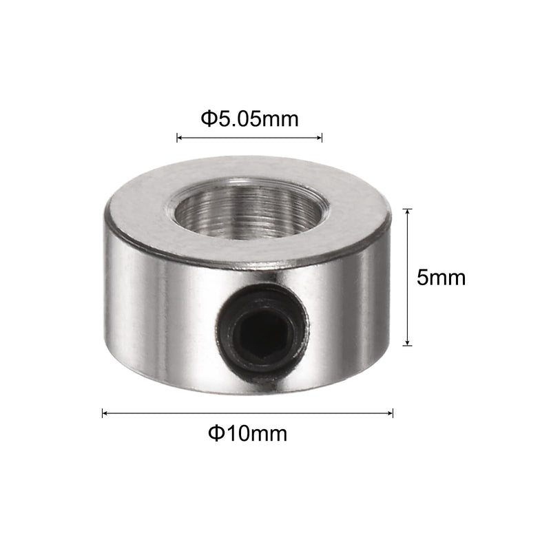 [Australia - AusPower] - uxcell 10pcs Set Screw Collars 5.05mm Bore Shaft Collars, 10mm OD, 5mm Width, Landing Gear Stopper Wheel Collar 