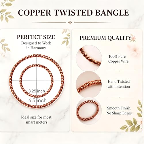 6.5'' Large Copper Tensor Ring for EMF Protection, Smart Meter & Electric Meter Shielding, Energy Balance Copper Ring 6.5''