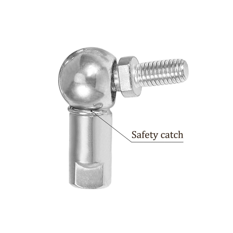 [Australia - AusPower] - 4pcs CS8 Angle Ball Joint - [M5x0.8 Right Female Thread, M5x0.8 Right Male Thread] Gas Spring Elbow Joint Fitting for Automotive, Hinged Door, Cupboard 