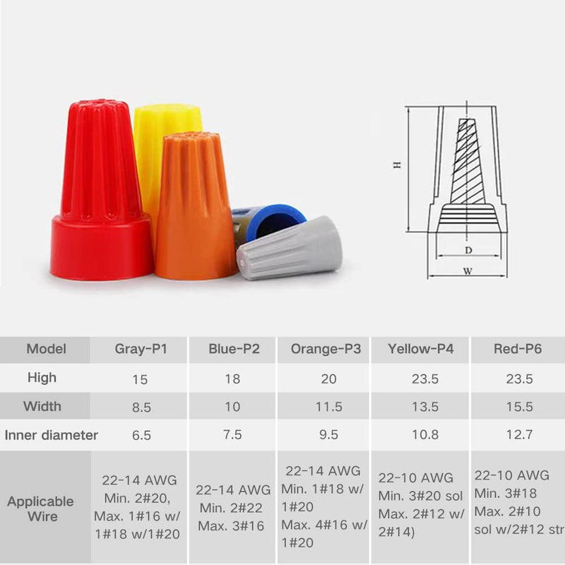 [Australia - AusPower] - 330 Pcs Wire Connectors Nuts Kit - Electrical Twist Wiring Splice Screw Caps Assortment 330 