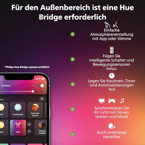 Philips Hue Extension Cable 2.5 Metres for Buiten IP67 Eenvoudige Installation Connected to Hue Bridge 2.5 m cable + T-plug