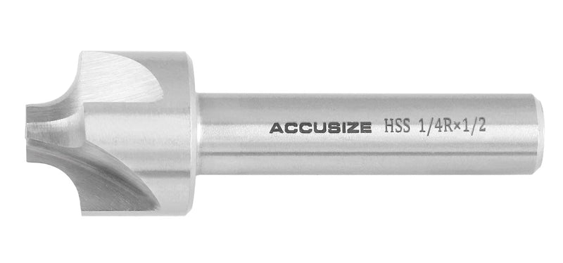 [Australia - AusPower] - Accusize Industrial Tools Hss Corner Roudning End Mill, 1/4'' Radius, 1/2'' Shank Diameter, 1'' Largest Dianmeter, 3-1/8'' Oal, 1011-1412 1/4" x 1/2"(R x Shank Dia.) 