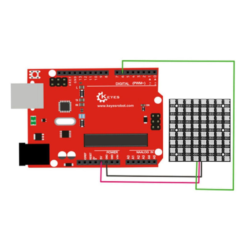 4 x 64 Bits WS2812 LED Matrix Panel - 8 x 8 5050 LED Module Built-in Full Colour Driver Colour Light Development Board Compatible with Raspberry Pi and Arduino 64 bits square-4pcs