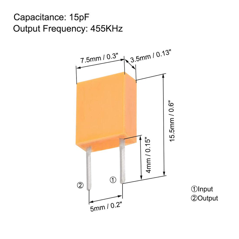 [Australia - AusPower] - uxcell Ceramic Resonator Crystal Oscillator 455KHz 2 Pins DIP, Orange 10 Pieces 