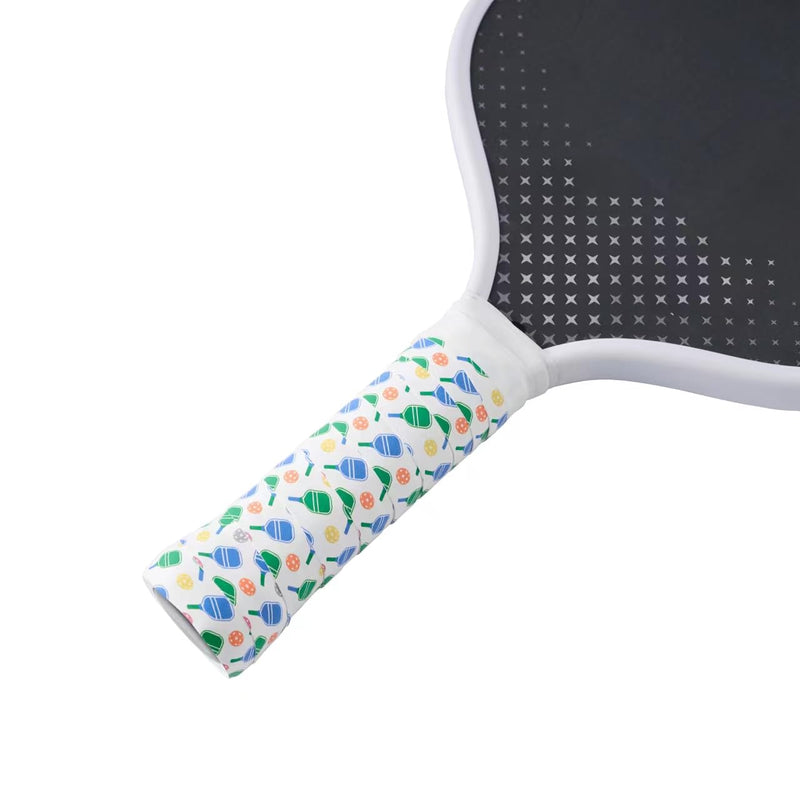 Pickleball Grip Tape with Paddle Pattern Design, Anti-Slip and Absorbs Moisture & Shock, Replacement Grip, Set of 4