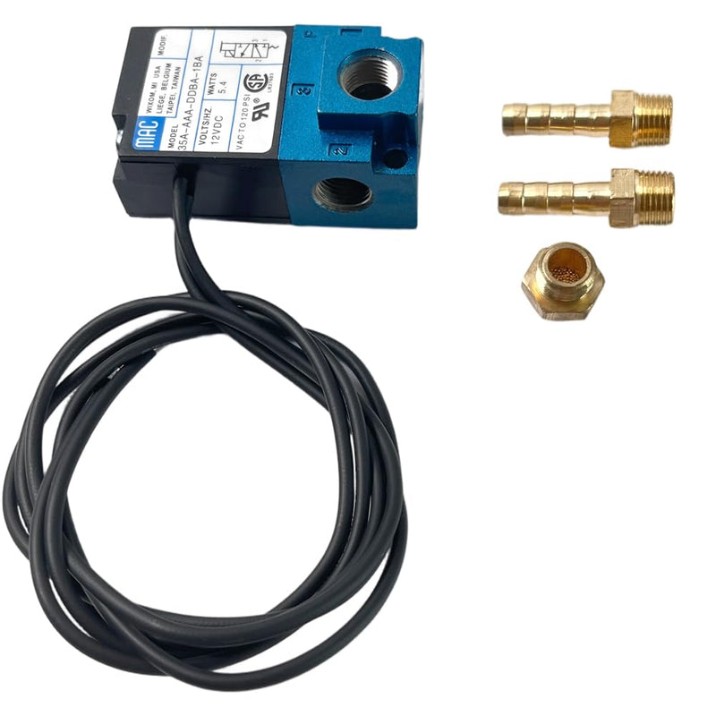 3 Port Boost Control Solenoid Valve, Replacement for MAC Valve 35A-AAA-DDBA-1BA, 12V DC 5.4W High Flow Electronic Boost Controller for Turbocharged Cars & Trucks
