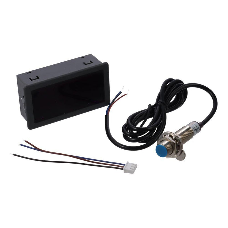[Australia - AusPower] - Digital LED Tachometer,Red Mini 4 Digit NPN Hall Proximity Switch Sensor Durable AC 110V-230V RPM Speed Measure Meter Lathes, Conveyor Belts 