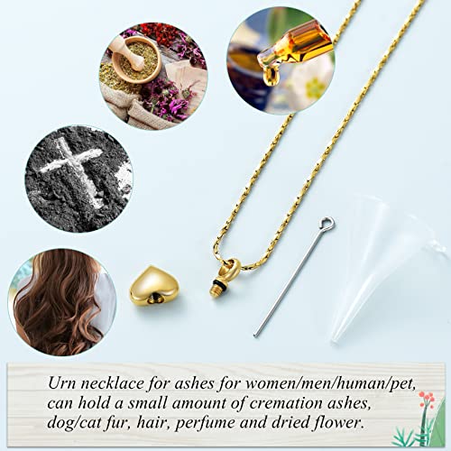 Imrsanl 2 pcs Heart Urn Necklace Pendants Ashes for Women Men Family Keepsake Memorial Angel Wing with Charm Heart for Loved Ones
