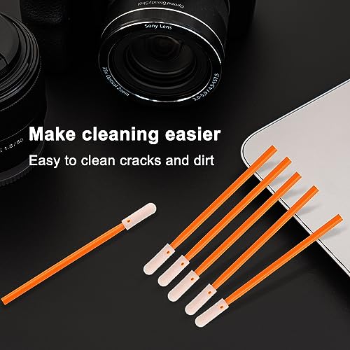 Wellgler's Foam Cleaning Swabs, Multi-Purpose Cleanroom Foam Tip Cleaning Swab Kitip Cleaning Swab Kit (orange100) orange100