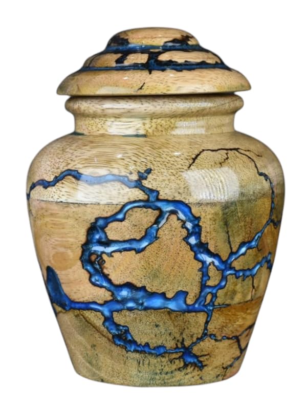 Cremation Urn for Pets Ashes Adult - Wooden and Resin Urns for Dog Ashes Box for Cats - Decorative Urns - Burial and Funeral Box (Small - 20 lbs) Small - 20 lbs