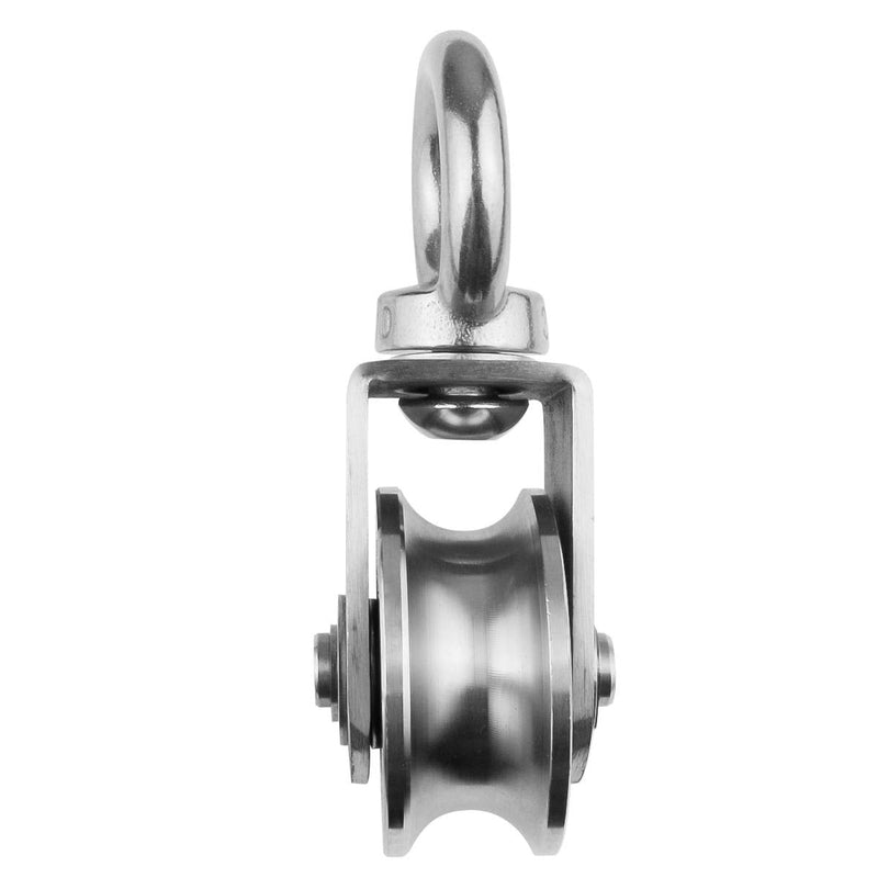 [Australia - AusPower] - U Cable Pulley Wheel, Swivel Single Pulley Block, Stainless Steel, Bearing Inside, Heavy Duty Good for Pulley System Gym Equipment, Loading 1100lb U Type Slot Pulleys 